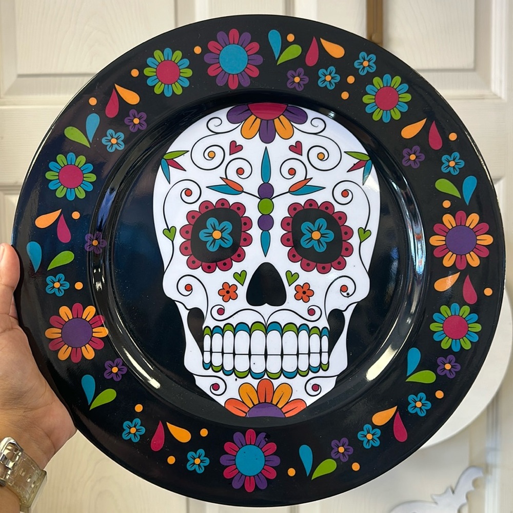 Dia de Los Muertos plate set 💀🧡💗